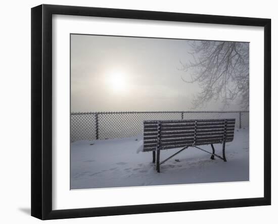 Canada, Ottawa, Ottawa River. Fog-Shrouded Winter Scene-Bill Young-Framed Photographic Print