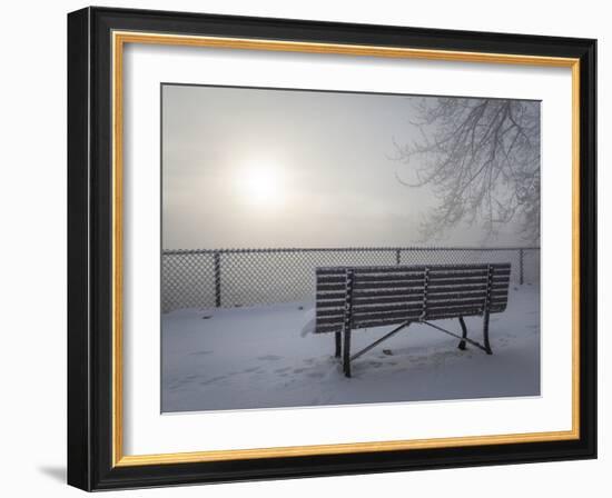 Canada, Ottawa, Ottawa River. Fog-Shrouded Winter Scene-Bill Young-Framed Photographic Print