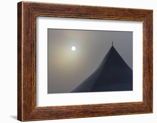 Canada, Ottawa. Top of Large Tent and Sun Muted by Fog-Bill Young-Framed Photographic Print