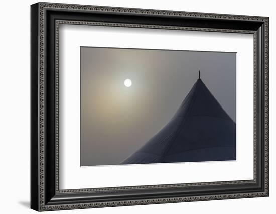 Canada, Ottawa. Top of Large Tent and Sun Muted by Fog-Bill Young-Framed Photographic Print