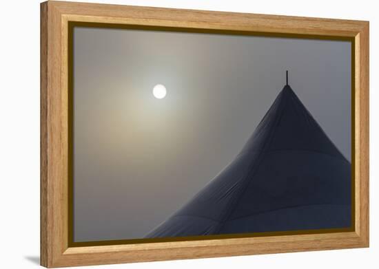 Canada, Ottawa. Top of Large Tent and Sun Muted by Fog-Bill Young-Framed Premier Image Canvas