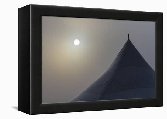 Canada, Ottawa. Top of Large Tent and Sun Muted by Fog-Bill Young-Framed Premier Image Canvas