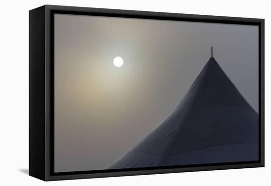 Canada, Ottawa. Top of Large Tent and Sun Muted by Fog-Bill Young-Framed Premier Image Canvas