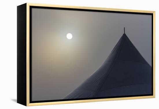 Canada, Ottawa. Top of Large Tent and Sun Muted by Fog-Bill Young-Framed Premier Image Canvas