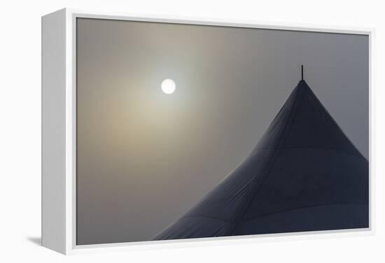 Canada, Ottawa. Top of Large Tent and Sun Muted by Fog-Bill Young-Framed Premier Image Canvas