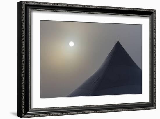 Canada, Ottawa. Top of Large Tent and Sun Muted by Fog-Bill Young-Framed Photographic Print