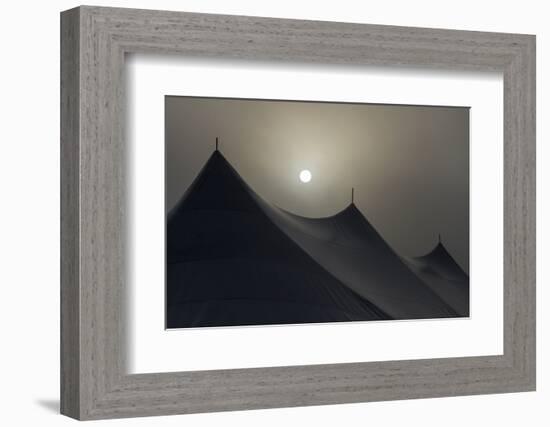 Canada, Ottawa. Top of Large Tent and Sun Muted by Fog-Bill Young-Framed Photographic Print