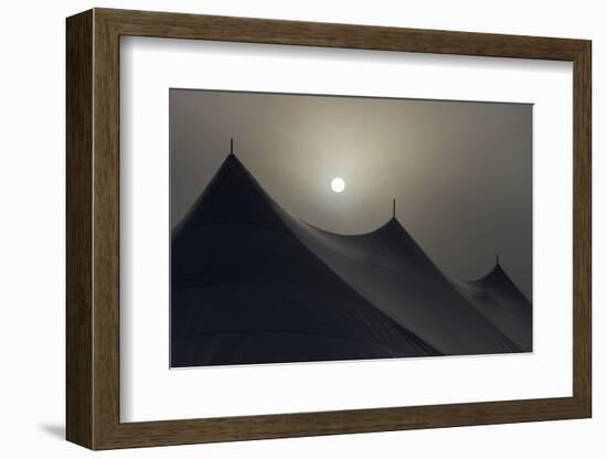 Canada, Ottawa. Top of Large Tent and Sun Muted by Fog-Bill Young-Framed Photographic Print