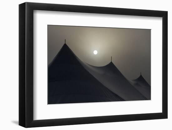 Canada, Ottawa. Top of Large Tent and Sun Muted by Fog-Bill Young-Framed Photographic Print