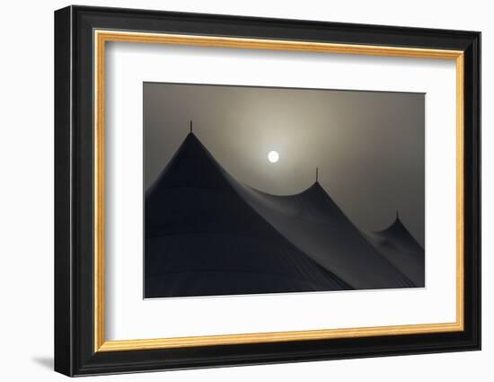 Canada, Ottawa. Top of Large Tent and Sun Muted by Fog-Bill Young-Framed Photographic Print