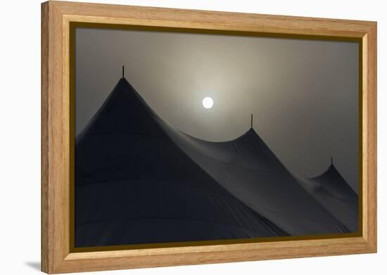 Canada, Ottawa. Top of Large Tent and Sun Muted by Fog-Bill Young-Framed Premier Image Canvas