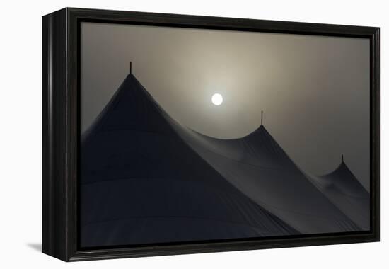 Canada, Ottawa. Top of Large Tent and Sun Muted by Fog-Bill Young-Framed Premier Image Canvas