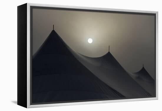 Canada, Ottawa. Top of Large Tent and Sun Muted by Fog-Bill Young-Framed Premier Image Canvas