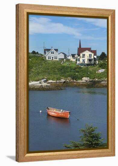 Canada, Peggy's Cove, Nova Scotia, Peaceful and Quiet Famous Harbor with Boats and Homes in Summer-Bill Bachmann-Framed Premier Image Canvas