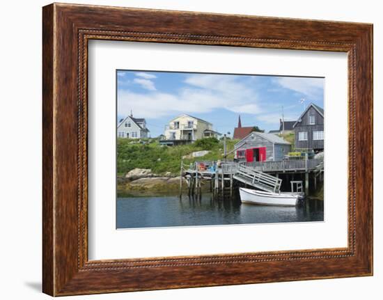 Canada, Peggy's Cove, Nova Scotia, Peaceful and Quiet Famous Harbor with Boats and Homes in Summer-Bill Bachmann-Framed Photographic Print