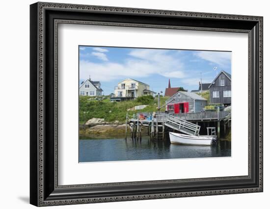 Canada, Peggy's Cove, Nova Scotia, Peaceful and Quiet Famous Harbor with Boats and Homes in Summer-Bill Bachmann-Framed Photographic Print