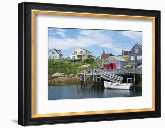 Canada, Peggy's Cove, Nova Scotia, Peaceful and Quiet Famous Harbor with Boats and Homes in Summer-Bill Bachmann-Framed Photographic Print