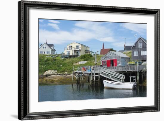 Canada, Peggy's Cove, Nova Scotia, Peaceful and Quiet Famous Harbor with Boats and Homes in Summer-Bill Bachmann-Framed Photographic Print