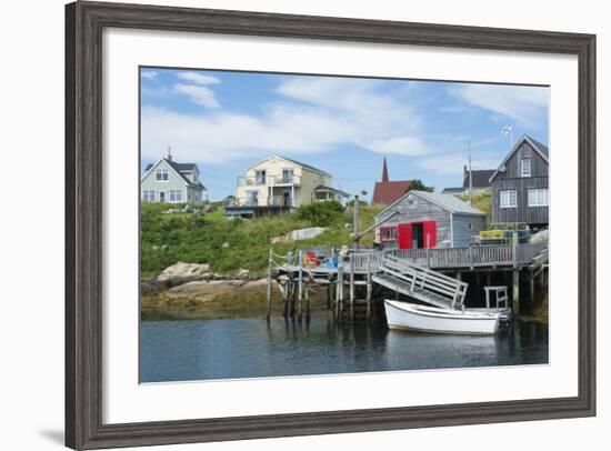 Canada, Peggy's Cove, Nova Scotia, Peaceful and Quiet Famous Harbor with Boats and Homes in Summer-Bill Bachmann-Framed Photographic Print