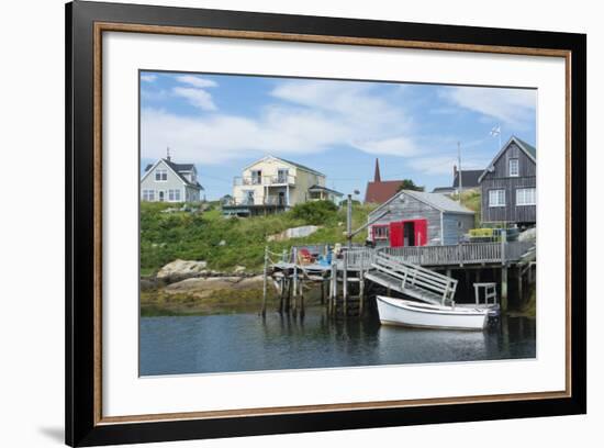 Canada, Peggy's Cove, Nova Scotia, Peaceful and Quiet Famous Harbor with Boats and Homes in Summer-Bill Bachmann-Framed Photographic Print