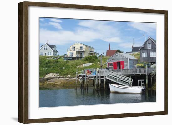 Canada, Peggy's Cove, Nova Scotia, Peaceful and Quiet Famous Harbor with Boats and Homes in Summer-Bill Bachmann-Framed Photographic Print