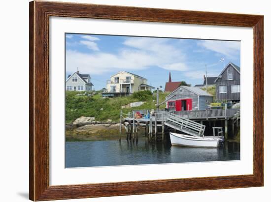 Canada, Peggy's Cove, Nova Scotia, Peaceful and Quiet Famous Harbor with Boats and Homes in Summer-Bill Bachmann-Framed Photographic Print