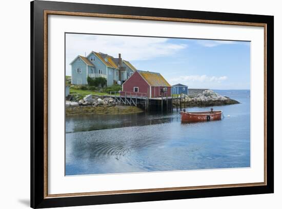 Canada, Peggy's Cove, Nova Scotia, Peaceful and Quiet Famous Harbor with Boats and Homes in Summer-Bill Bachmann-Framed Photographic Print