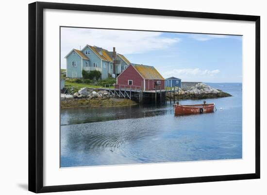 Canada, Peggy's Cove, Nova Scotia, Peaceful and Quiet Famous Harbor with Boats and Homes in Summer-Bill Bachmann-Framed Photographic Print