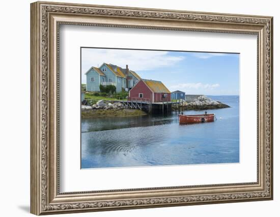 Canada, Peggy's Cove, Nova Scotia, Peaceful and Quiet Famous Harbor with Boats and Homes in Summer-Bill Bachmann-Framed Photographic Print