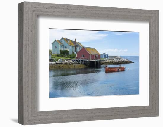 Canada, Peggy's Cove, Nova Scotia, Peaceful and Quiet Famous Harbor with Boats and Homes in Summer-Bill Bachmann-Framed Photographic Print