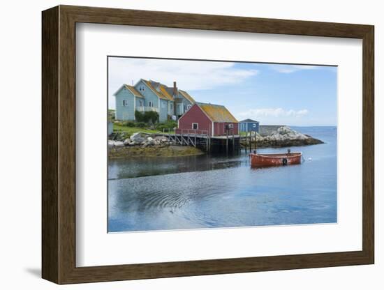 Canada, Peggy's Cove, Nova Scotia, Peaceful and Quiet Famous Harbor with Boats and Homes in Summer-Bill Bachmann-Framed Photographic Print