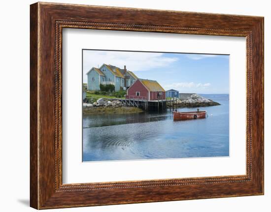 Canada, Peggy's Cove, Nova Scotia, Peaceful and Quiet Famous Harbor with Boats and Homes in Summer-Bill Bachmann-Framed Photographic Print