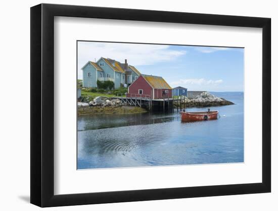 Canada, Peggy's Cove, Nova Scotia, Peaceful and Quiet Famous Harbor with Boats and Homes in Summer-Bill Bachmann-Framed Photographic Print