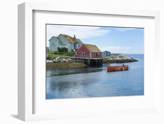 Canada, Peggy's Cove, Nova Scotia, Peaceful and Quiet Famous Harbor with Boats and Homes in Summer-Bill Bachmann-Framed Photographic Print