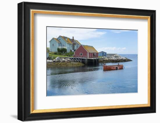 Canada, Peggy's Cove, Nova Scotia, Peaceful and Quiet Famous Harbor with Boats and Homes in Summer-Bill Bachmann-Framed Photographic Print