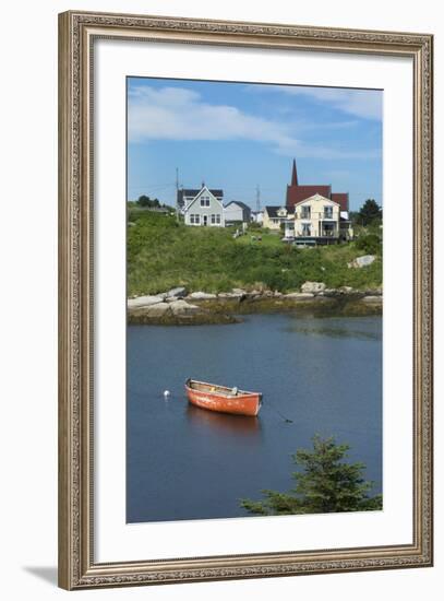 Canada, Peggy's Cove, Nova Scotia, Peaceful and Quiet Famous Harbor with Boats and Homes in Summer-Bill Bachmann-Framed Photographic Print