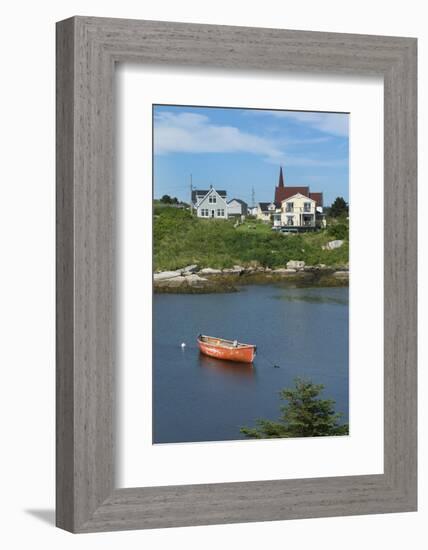 Canada, Peggy's Cove, Nova Scotia, Peaceful and Quiet Famous Harbor with Boats and Homes in Summer-Bill Bachmann-Framed Photographic Print