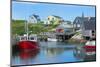 Canada, Peggy's Cove, Nova Scotia, Peaceful and Quiet Famous Harbor with Boats and Homes in Summer-Bill Bachmann-Mounted Photographic Print