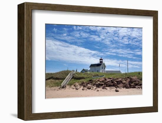 Canada, Prince Edward Island. Cousin's Shore Beach, lighthouse-Michele Molinari-Framed Photographic Print