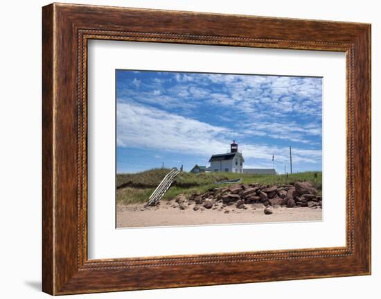 Canada, Prince Edward Island. Cousin's Shore Beach, lighthouse-Michele Molinari-Framed Photographic Print