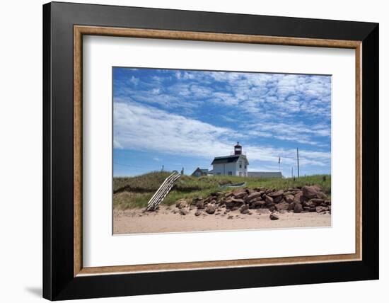 Canada, Prince Edward Island. Cousin's Shore Beach, lighthouse-Michele Molinari-Framed Photographic Print