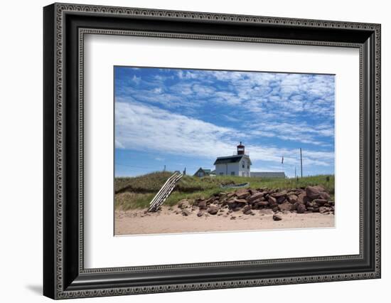 Canada, Prince Edward Island. Cousin's Shore Beach, lighthouse-Michele Molinari-Framed Photographic Print