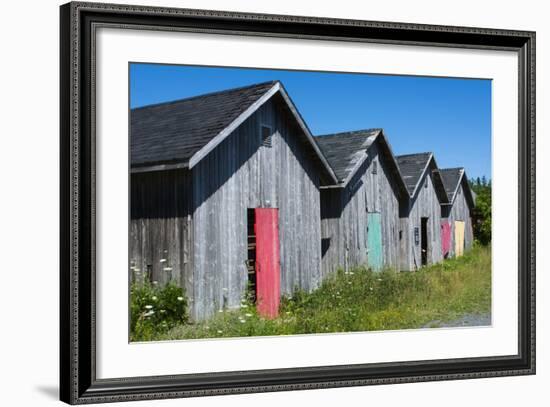 Canada, Prince Edward Island, Prim Point Graphic Beauty of Stacked Lobster Fish Houses-Bill Bachmann-Framed Photographic Print