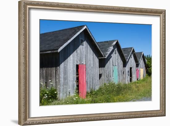 Canada, Prince Edward Island, Prim Point Graphic Beauty of Stacked Lobster Fish Houses-Bill Bachmann-Framed Photographic Print
