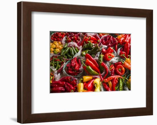 Canada, Quebec, Montreal. Little Italy, Marche Jean Talon Market, peppers-Walter Bibikow-Framed Photographic Print