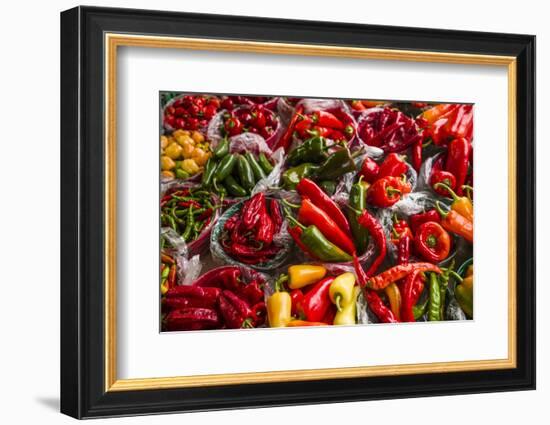 Canada, Quebec, Montreal. Little Italy, Marche Jean Talon Market, peppers-Walter Bibikow-Framed Photographic Print