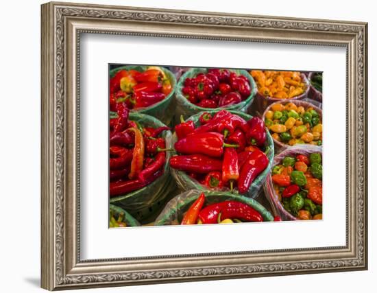 Canada, Quebec, Montreal. Little Italy, Marche Jean Talon Market, peppers-Walter Bibikow-Framed Photographic Print