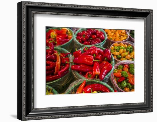 Canada, Quebec, Montreal. Little Italy, Marche Jean Talon Market, peppers-Walter Bibikow-Framed Photographic Print