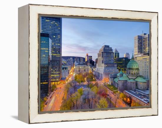 Canada, Quebec, Montreal, Place Du Canada and Dorchester Square, Cathedral-Basilica of Mary,-Alan Copson-Framed Premier Image Canvas