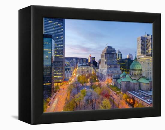 Canada, Quebec, Montreal, Place Du Canada and Dorchester Square, Cathedral-Basilica of Mary,-Alan Copson-Framed Premier Image Canvas